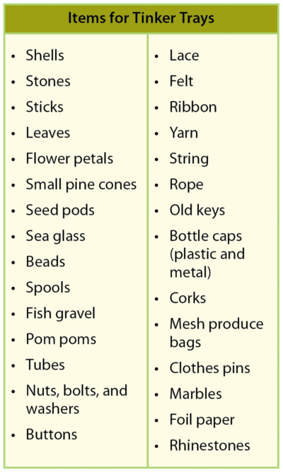 Items for Tinker Trays