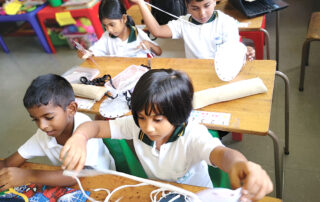 Children working on project