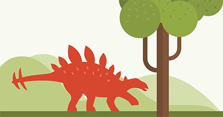 Dinosaur and tree