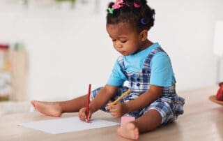 Young child coloring