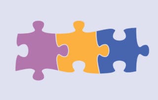 Three puzzle pieces