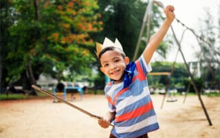 Child engaged in pretend play