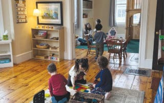 Classroom environment with children playing