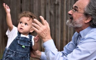 Francis Wardle with his granddaughter, Elly