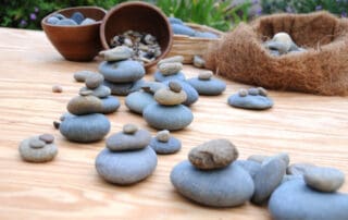 Stones arranged into a pattern