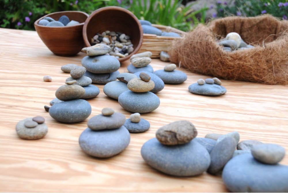 Stones arranged into a pattern